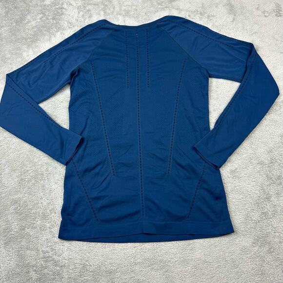 Athleta Long Sleeve Top Blue Seamless Athletic Performance Shirt Women Size S - Picture 6 of 6